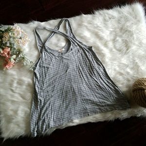 Gap striped criss cross tank top